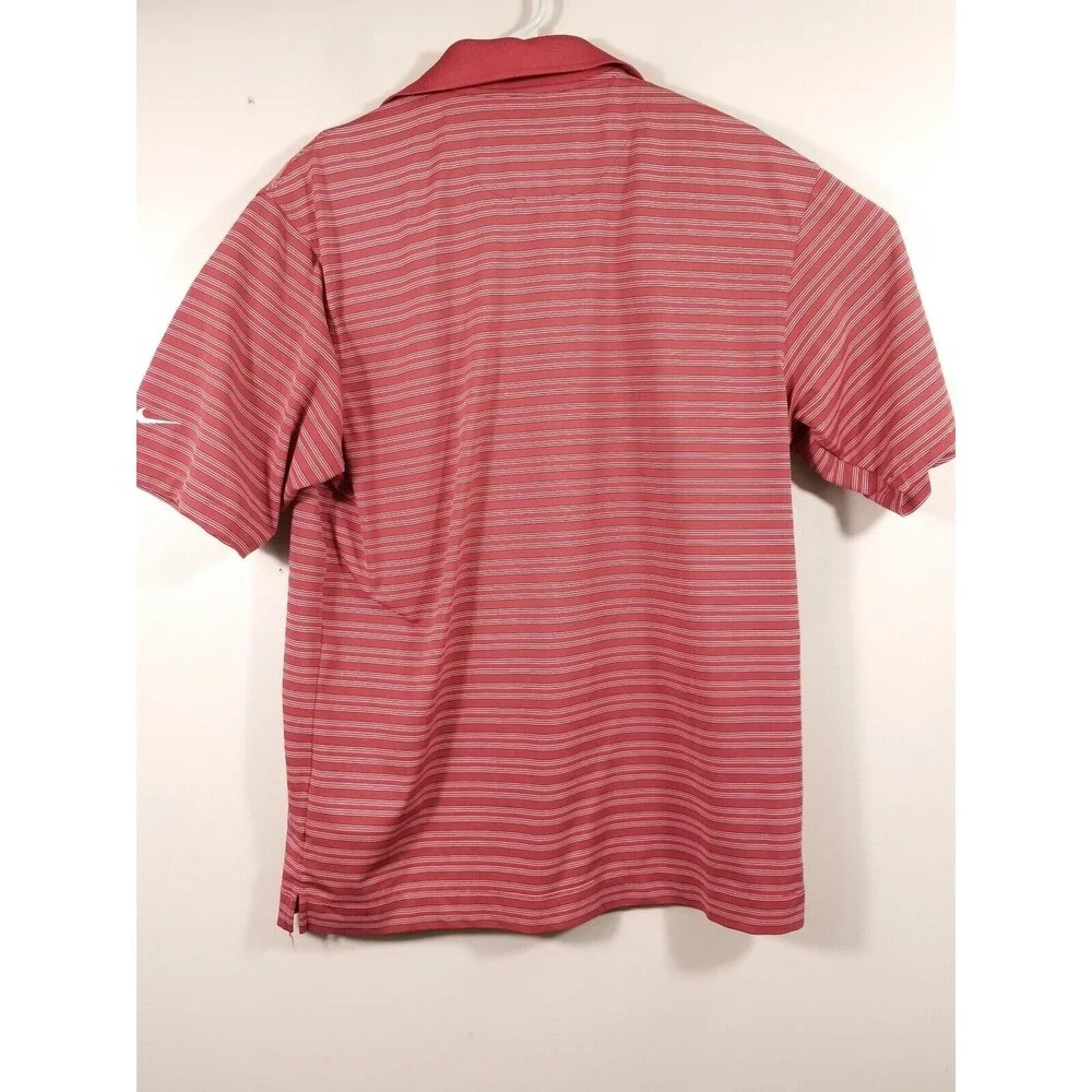 Nike Golf Polo Shirt Men's Small Red Striped Lansdowne Raymond James Logos